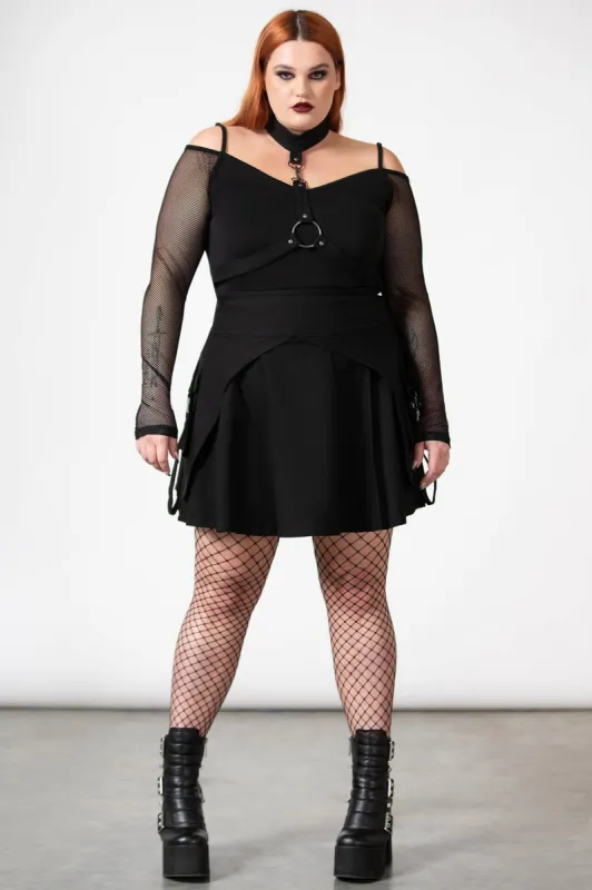 Vanya Pleated Mini Skirt [PLUS] sold by Killstar