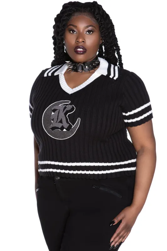 Gloomsday Knit Crop Top [PLUS] sold by Killstar