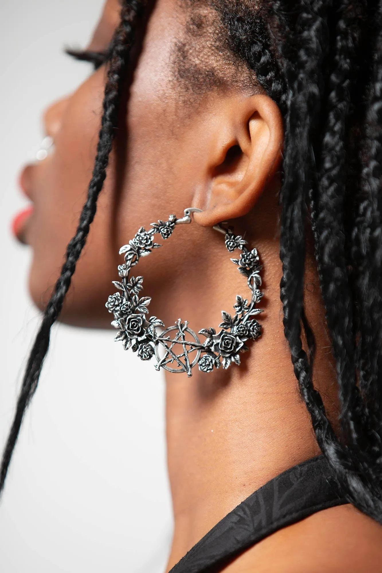 Grimwood Hoop Earrings - Resurrect sold by Killstar product image thumbnail 2