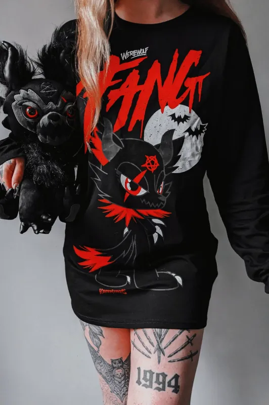 Werewolf: Fang Long Sleeve Top sold by Killstar