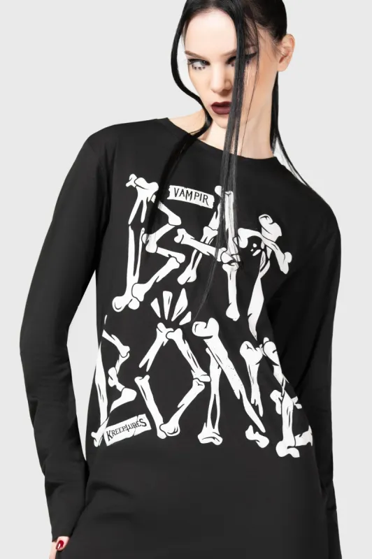 Batbone Long Sleeve Top sold by Killstar