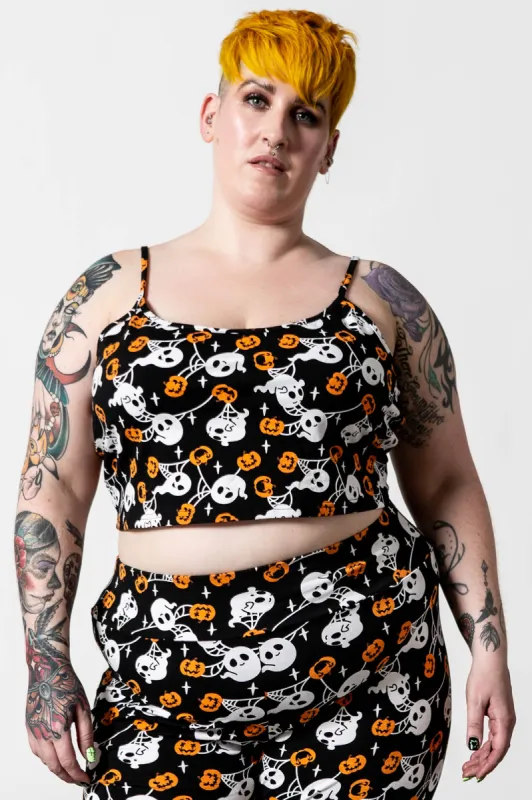 Haunted Pumpkin Cropped Cami [PLUS] sold by Killstar