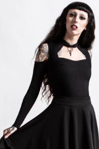 Double Crossed Long Sleeve Top Resurrect sold by Killstar