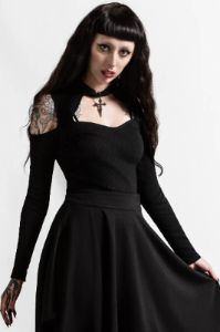Double Crossed Long Sleeve Top Resurrect sold by Killstar