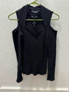 Double Crossed Long Sleeve Top Resurrect sold by Killstar