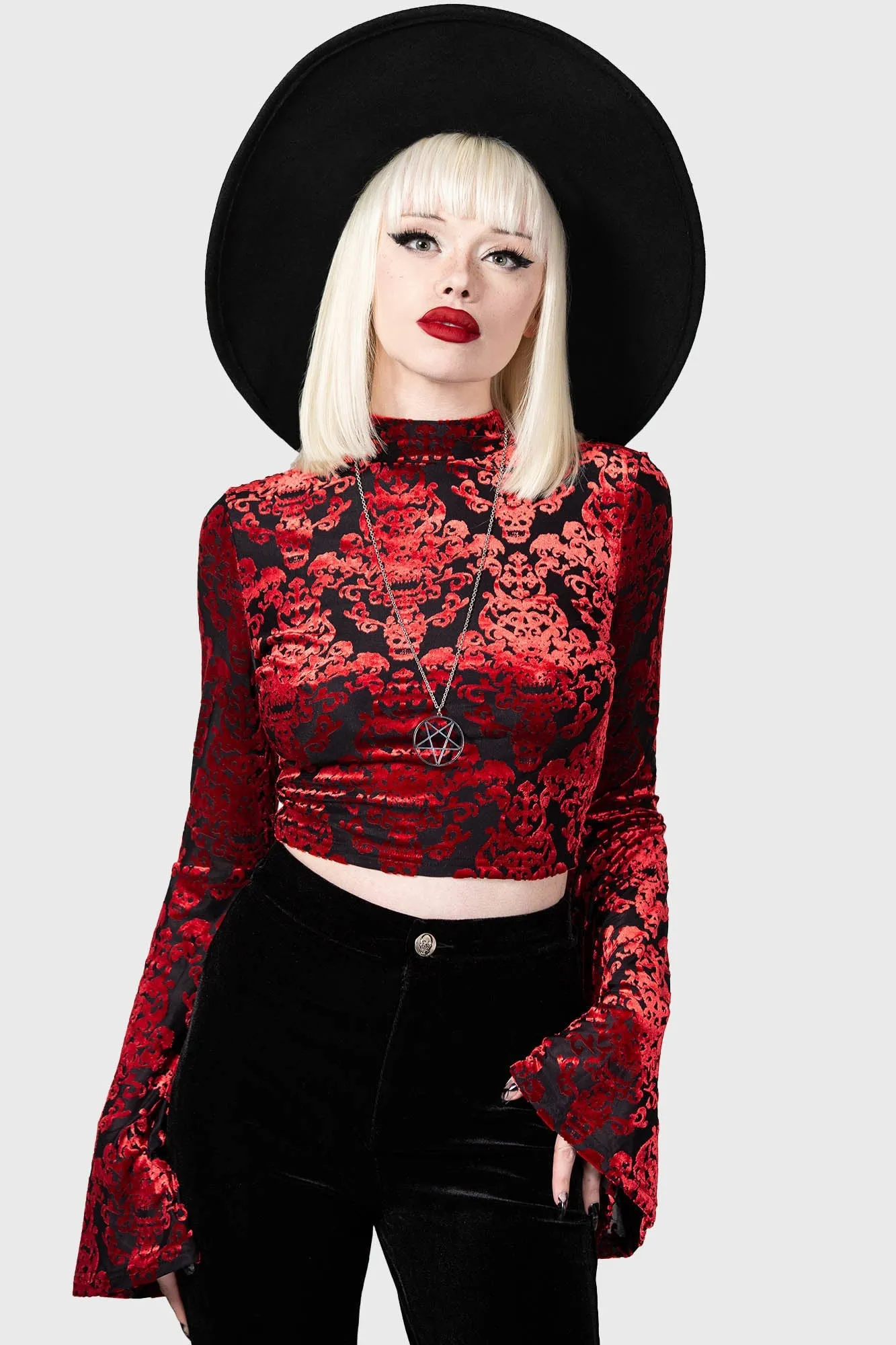 Vassago Long Sleeve Top sold by Killstar
