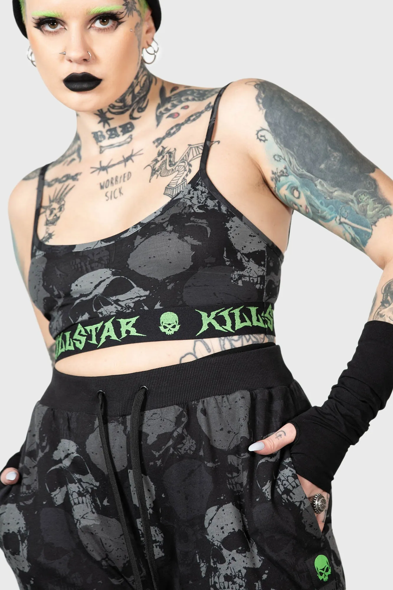 Tzompantli Crop Top sold by Killstar