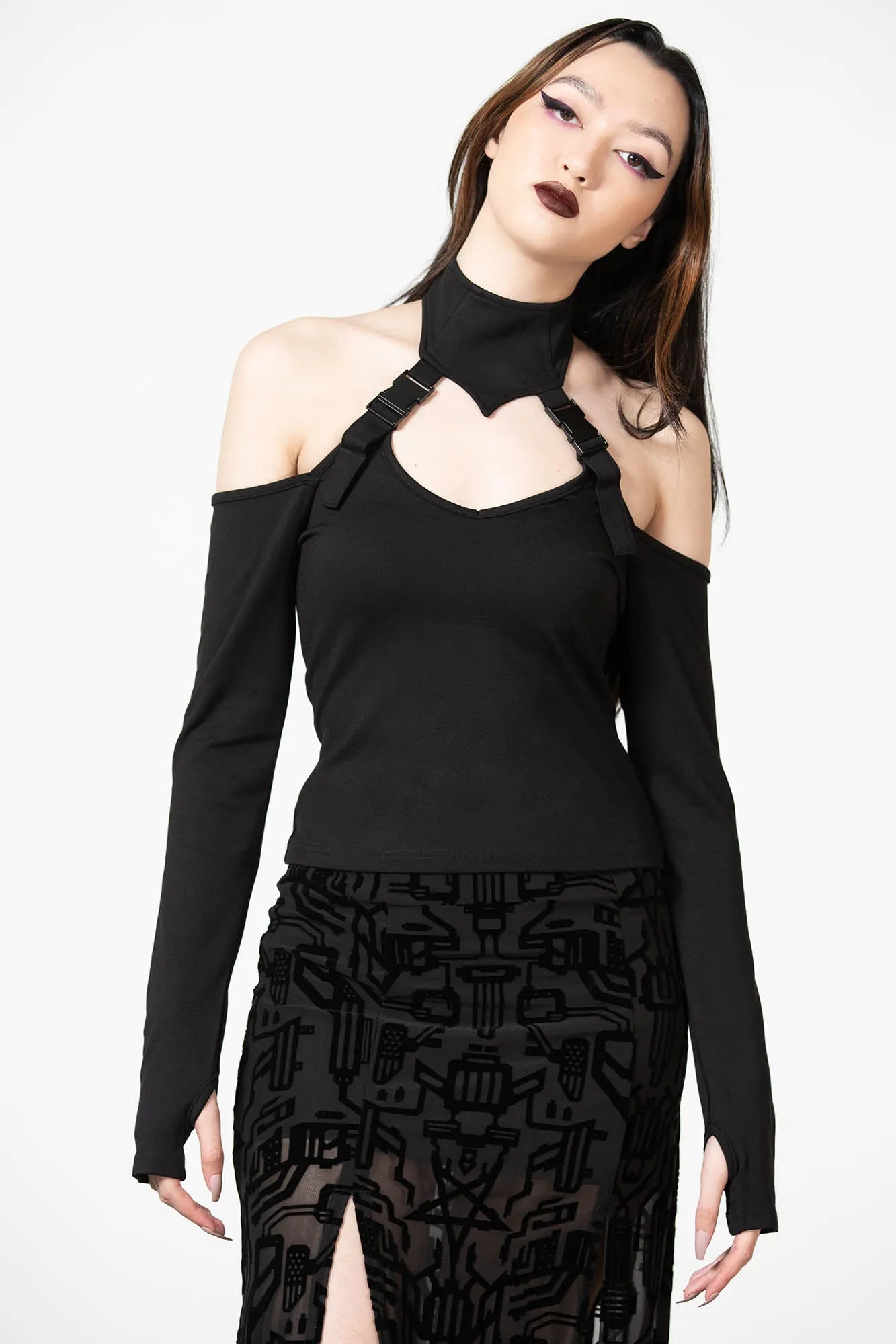 Oralia Cold Shoulder Top sold by Killstar