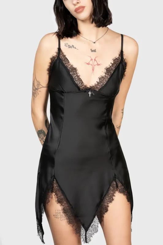 Fatal Farewell Slip Dress [B] sold by Killstar