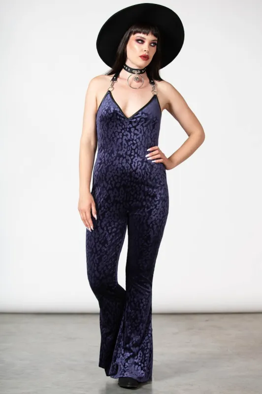 Huntress Halter Catsuit [PLUM] sold by Killstar