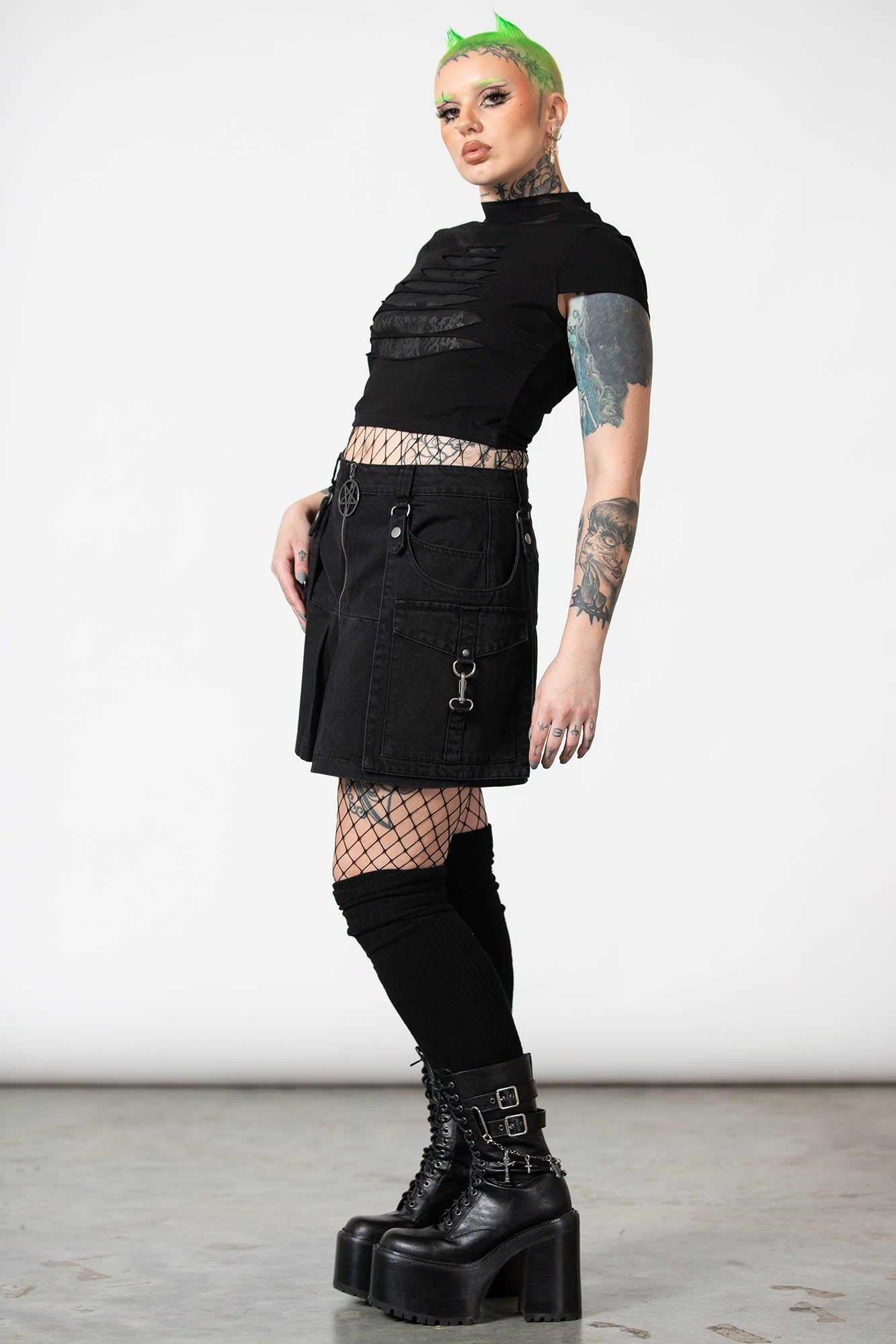 Hettie Slashed Crop Top sold by Killstar product image thumbnail 5