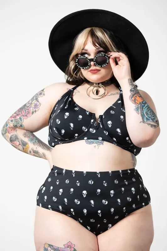 Skulls 2-Piece Swimsuit [PLUS] sold by Killstar