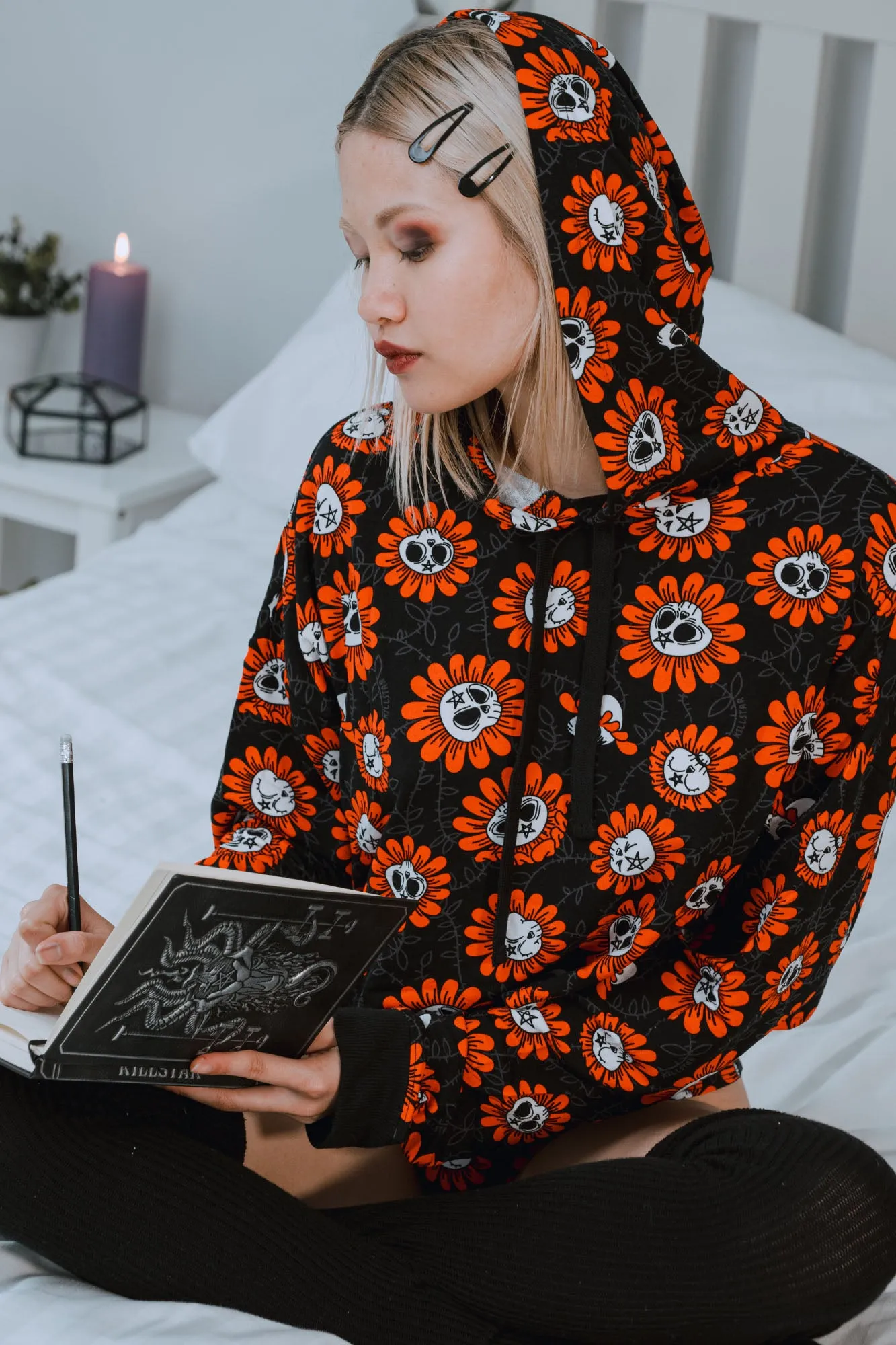 Gloom Daze Crop Hoodie sold by Killstar