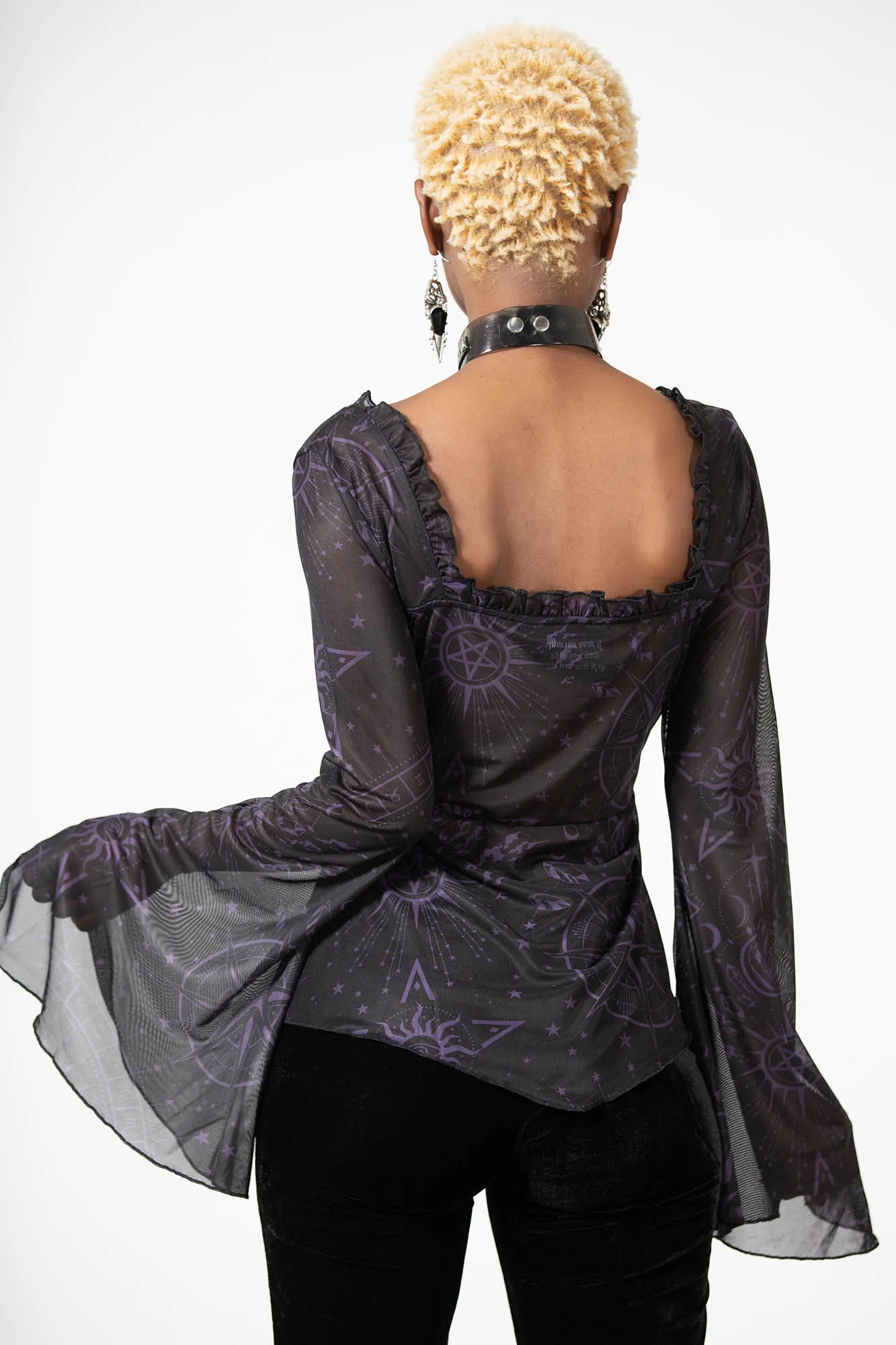 Astromancy Mesh Long Sleeve Top sold by Killstar product image thumbnail 3