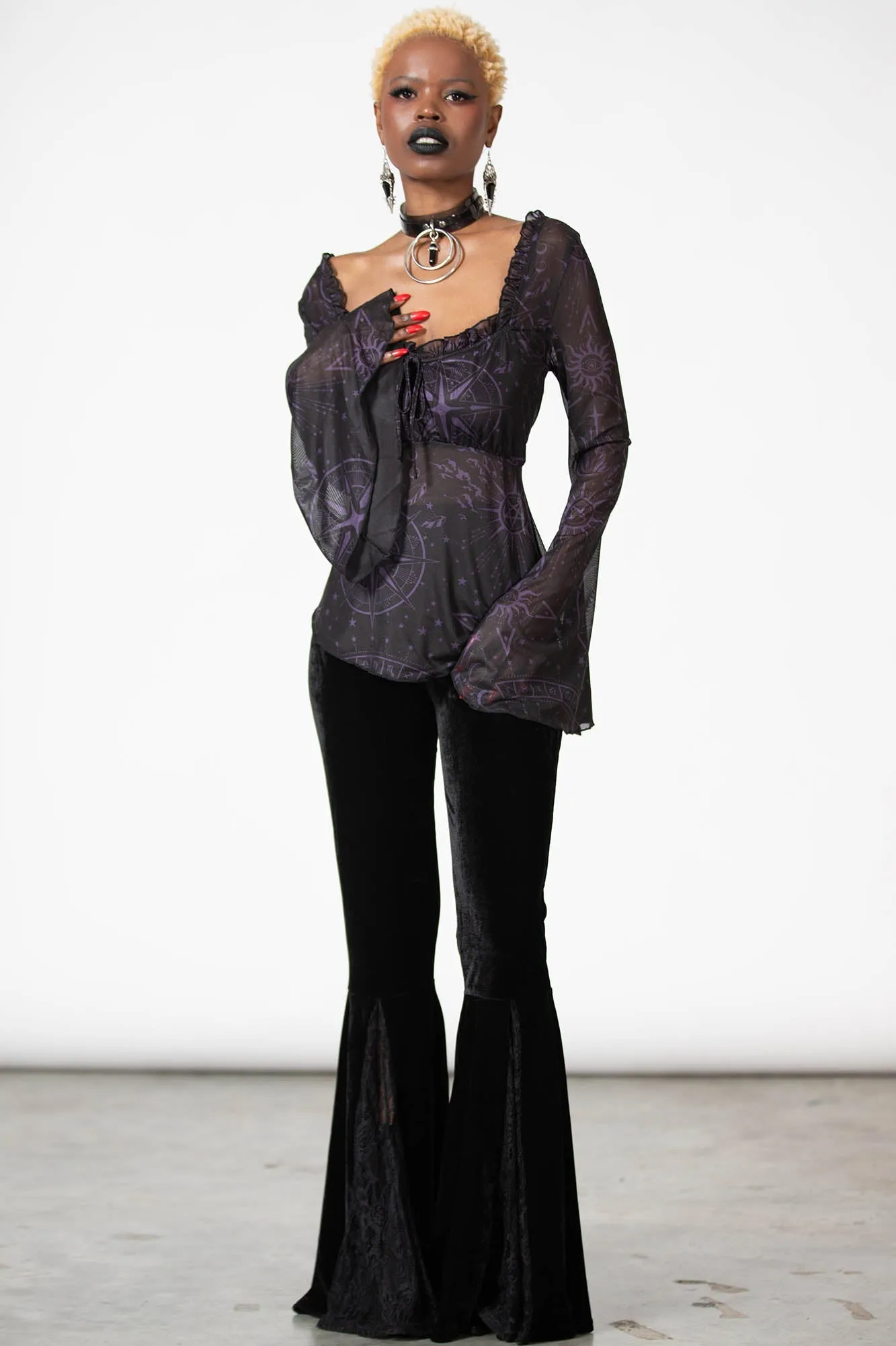 Astromancy Mesh Long Sleeve Top sold by Killstar product image thumbnail 2