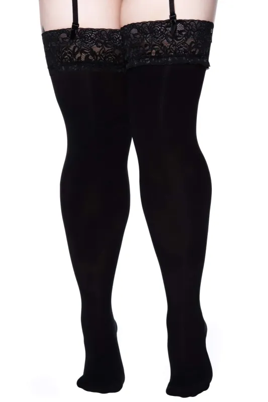 Stop Staring Thigh High Socks [PLUS] sold by Killstar