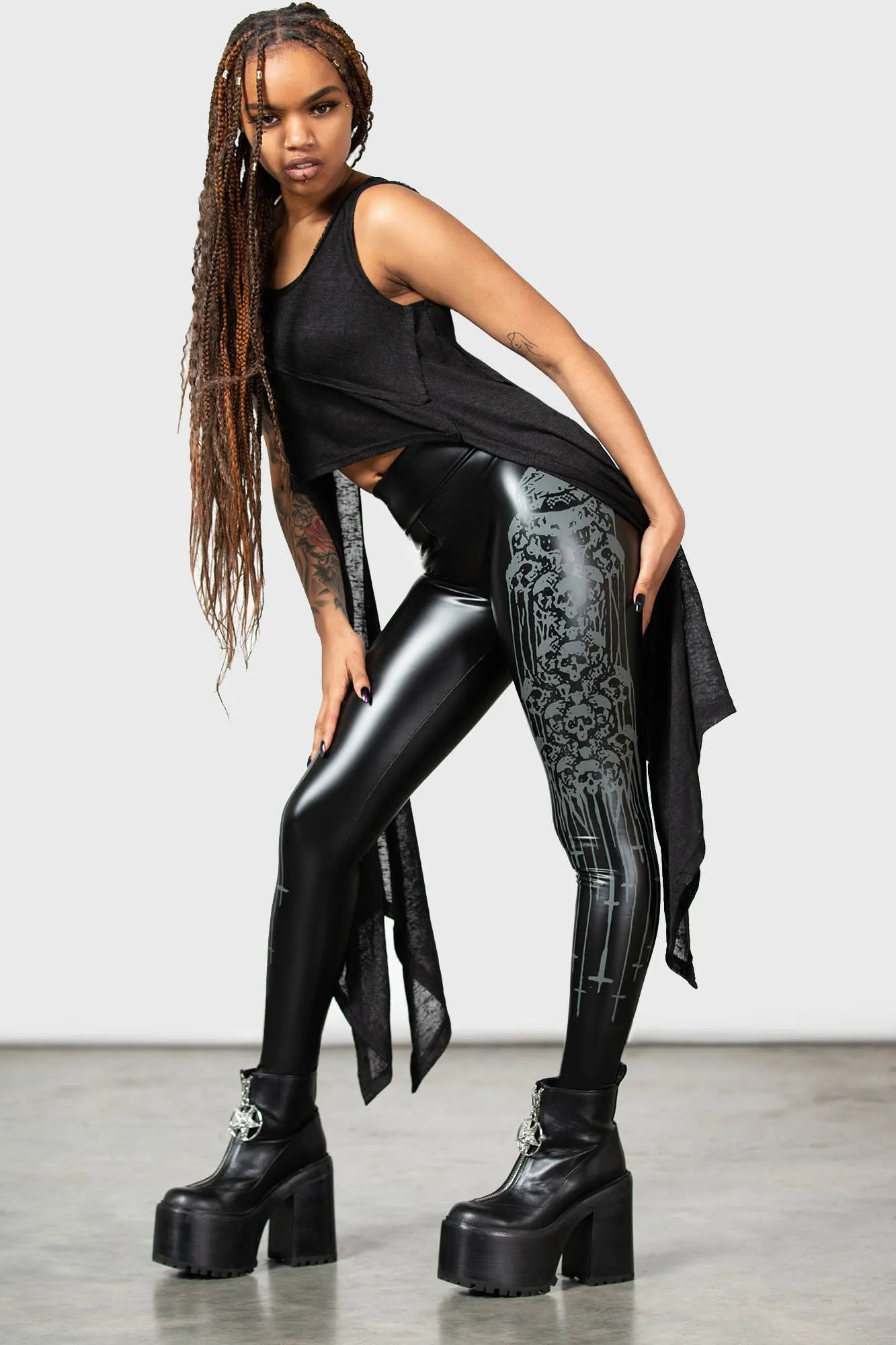 Catacomb and Crosses Leggings sold by Killstar product image thumbnail 3