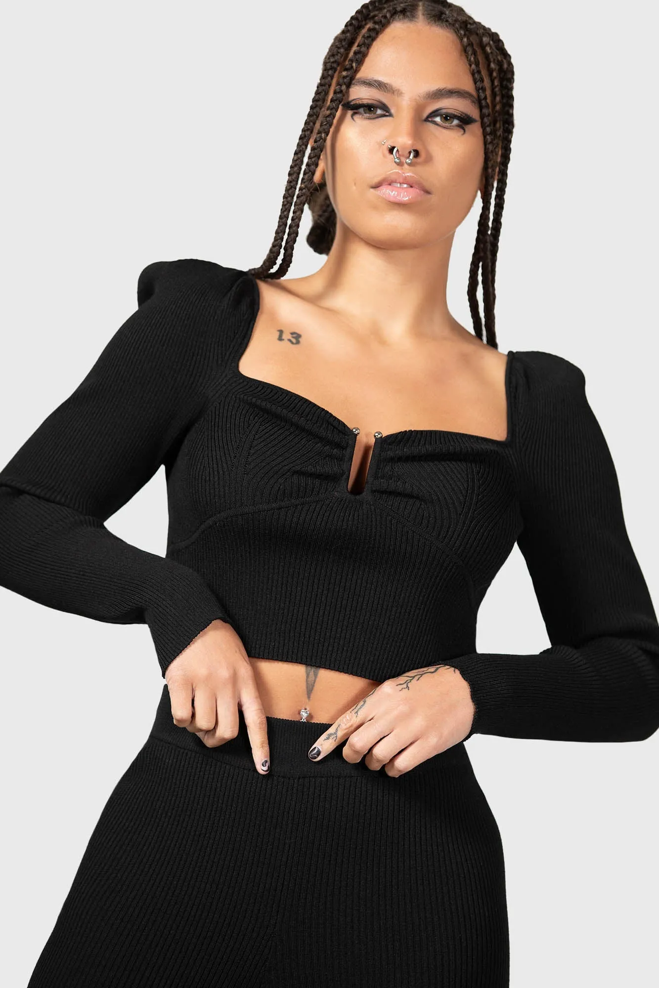 Pia Pollyanna Knit Top sold by Killstar