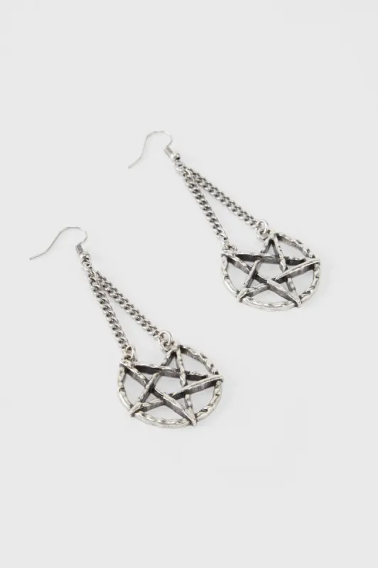 Broken Seal Pentagram Earrings sold by Killstar