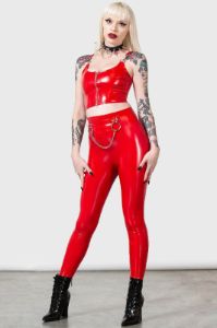 Bat B*tch Leggings [RED] sold by Killstar