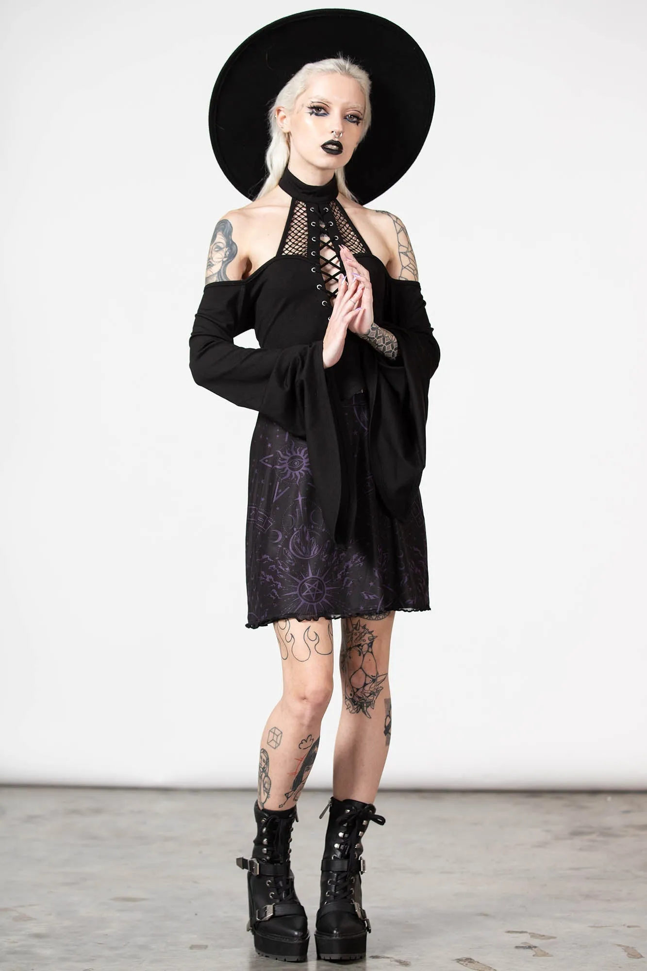 Trevea Mesh Mini Skirt sold by Killstar product image thumbnail 2