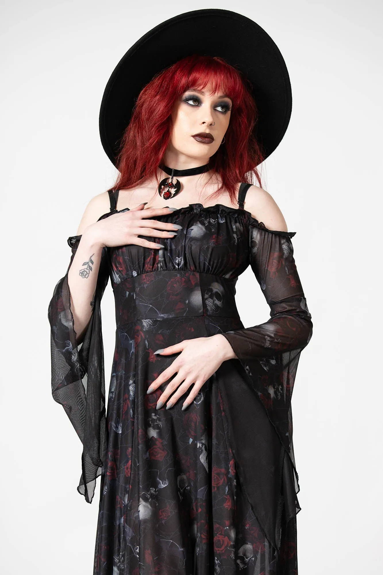 Mystic Meadow Mesh Maxi Dress sold by Killstar product image thumbnail 3