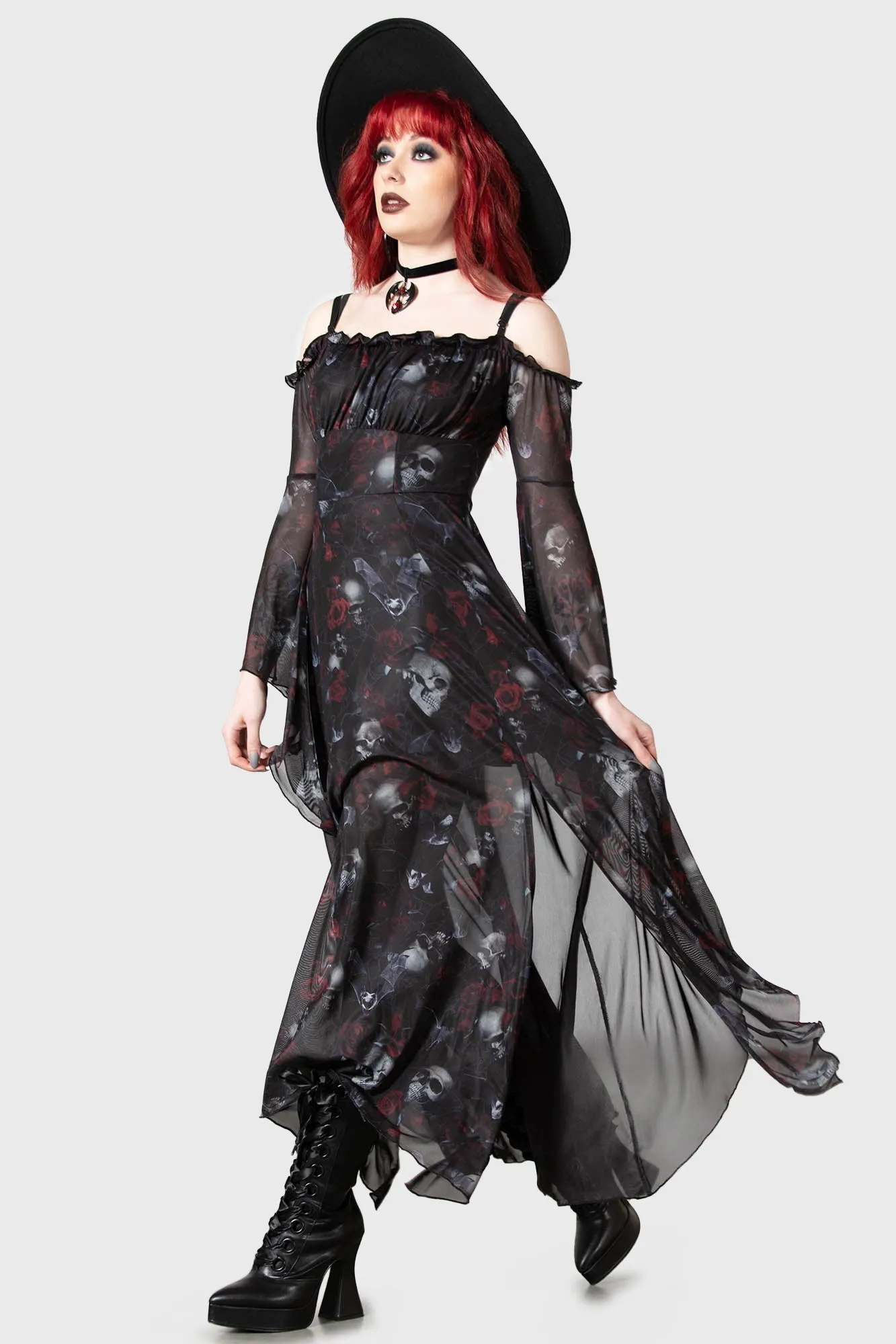 Mystic Meadow Mesh Maxi Dress sold by Killstar