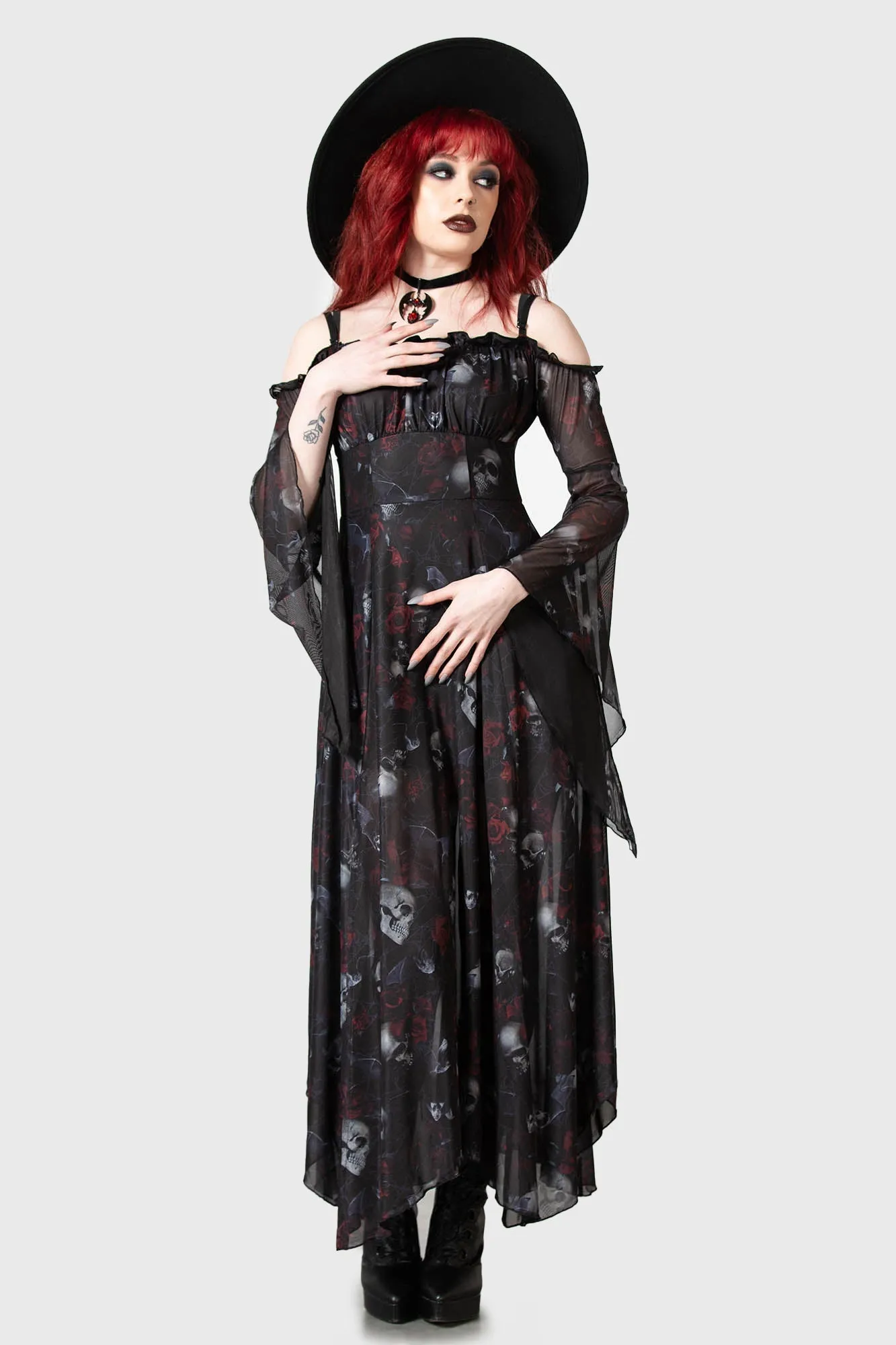 Mystic Meadow Mesh Maxi Dress sold by Killstar product image thumbnail 4