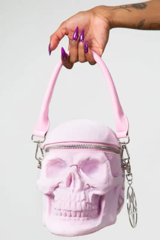 Grave Digger Skull Handbag [PASTEL PINK] sold by Killstar