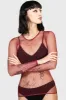 Hellrazor Fishnet Top [BURGUNDY] sold by Killstar