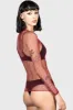 Hellrazor Fishnet Top [BURGUNDY] sold by Killstar
