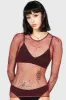 Hellrazor Fishnet Top [BURGUNDY] sold by Killstar