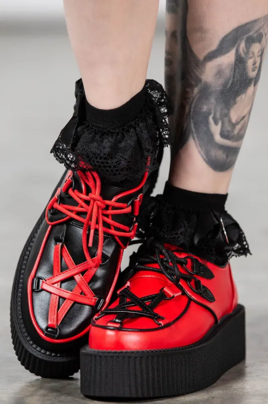 Hexellent Creepers [BLACK/RED] sold by Killstar