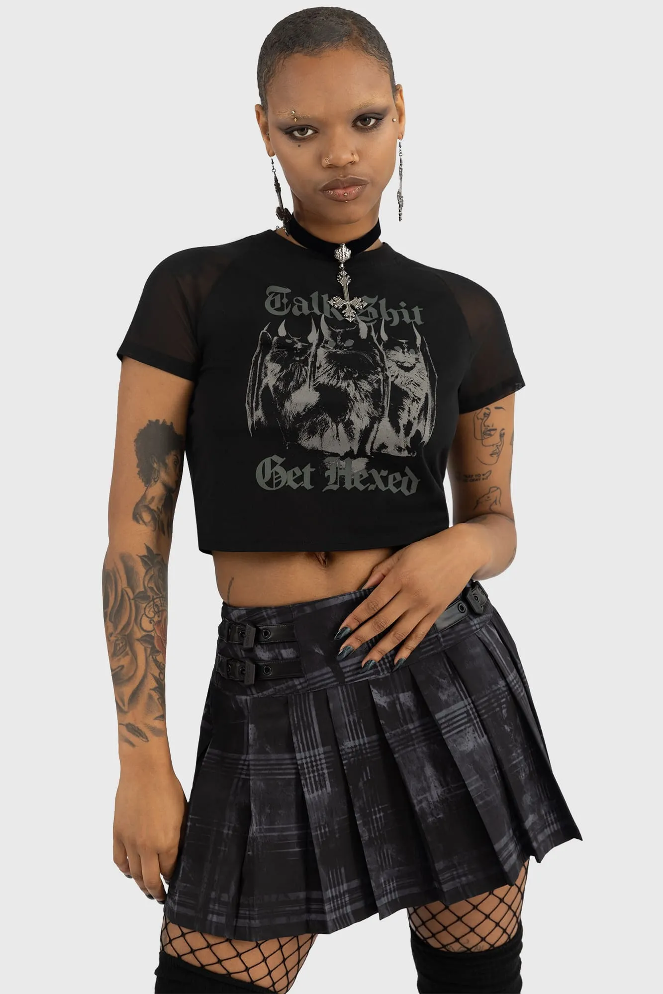 Talk Shit Crop Top sold by Killstar product image thumbnail 2