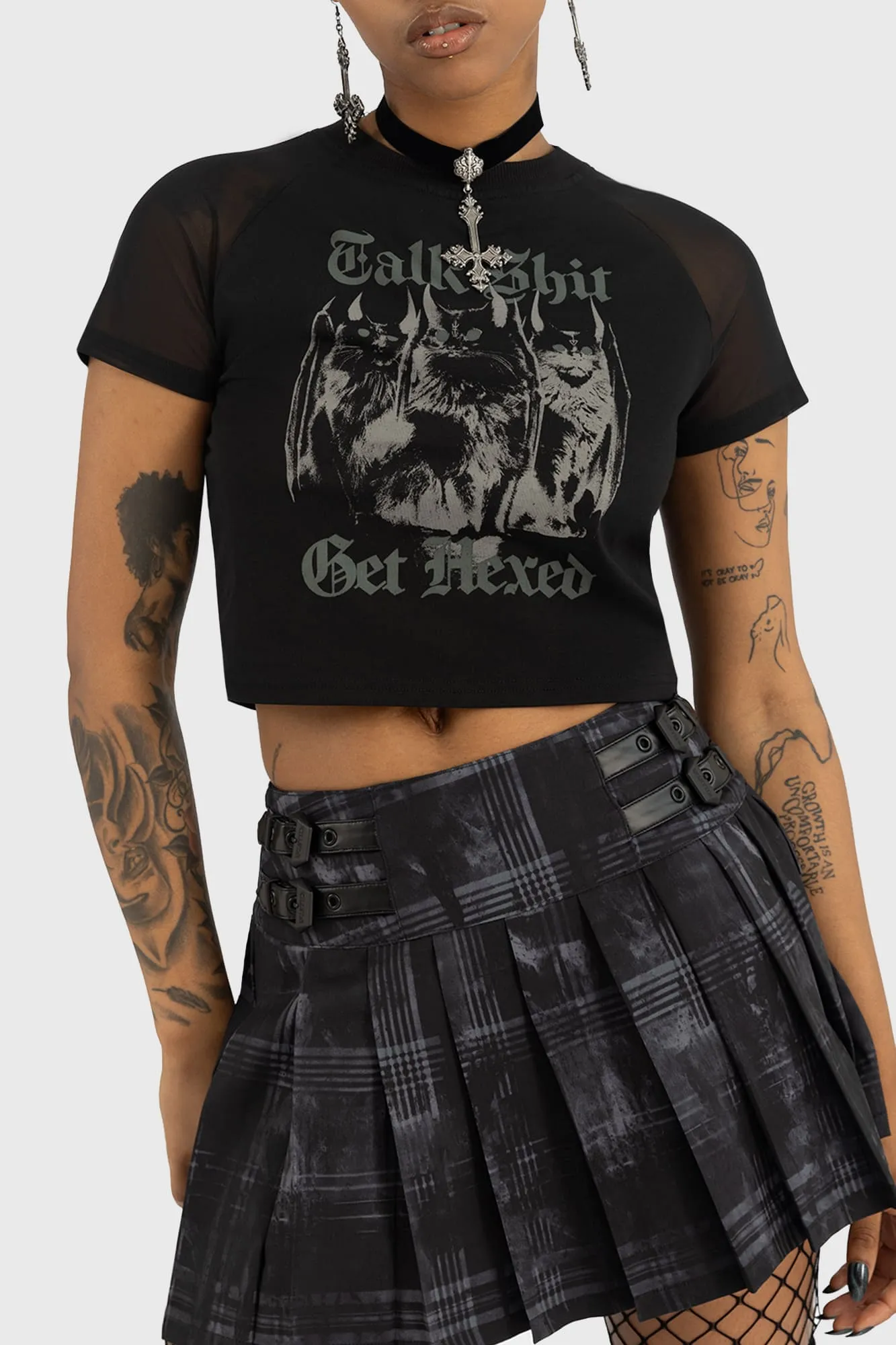 Talk Shit Crop Top sold by Killstar product image thumbnail 3