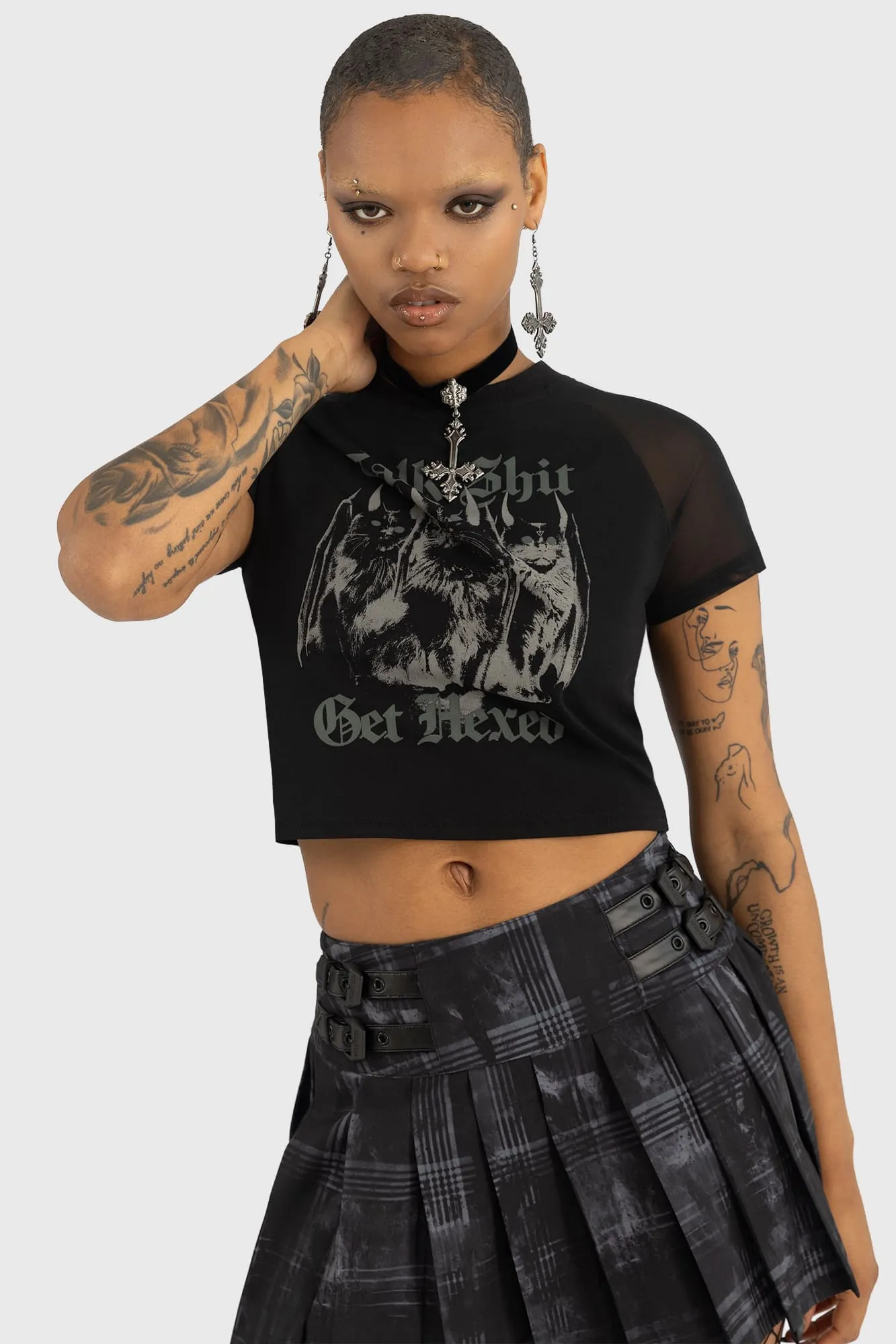 Talk Shit Crop Top sold by Killstar product image thumbnail 4