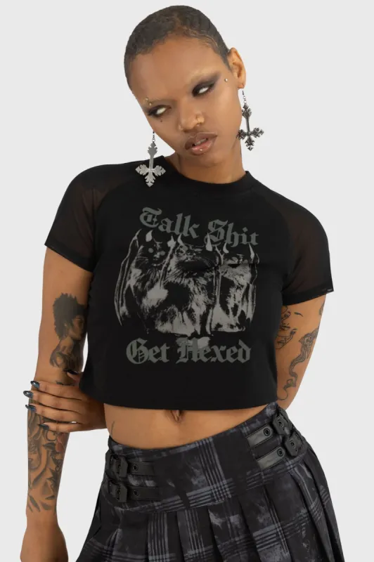Talk Shit Crop Top sold by Killstar