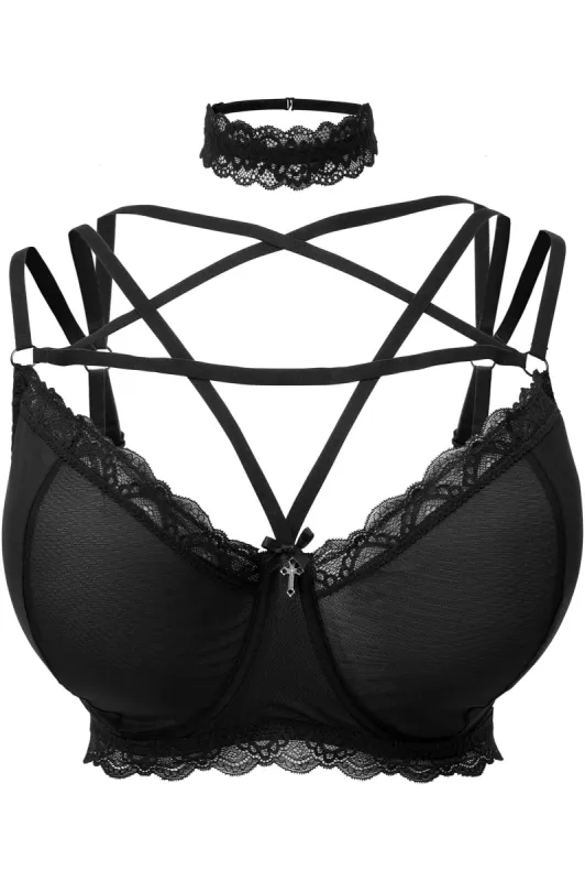 She Bites Lace Bra [B] [PLUS] sold by Killstar