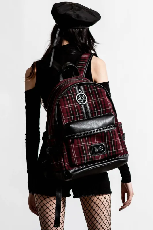 Speak Of The Devil Backpack [BLOOD TARTAN] Resurrect sold by Killstar