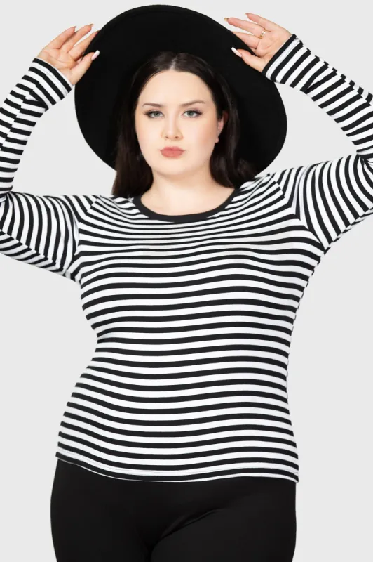 Jett Long Sleeve Top [WHITE] [PLUS] sold by Killstar