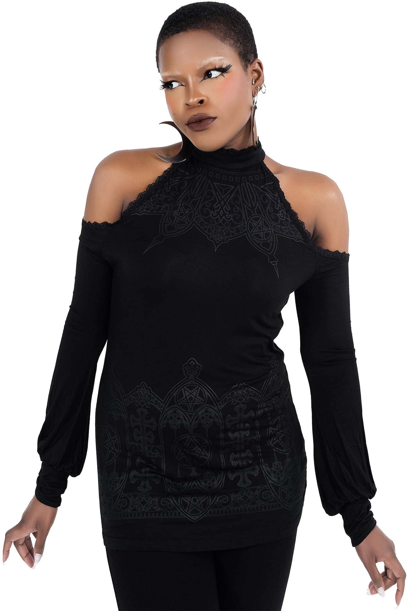 Cecila Cold Shoulder Top sold by Killstar product image thumbnail 2