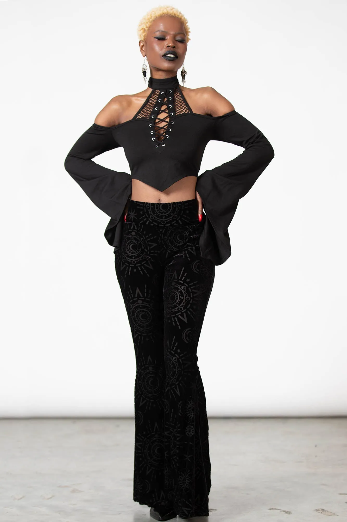 Evil Eye Burnout Bell Bottom sold by Killstar product image thumbnail 4