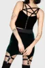 Cassandra Velvet Mini Skirt [EMERALD] sold by Killstar