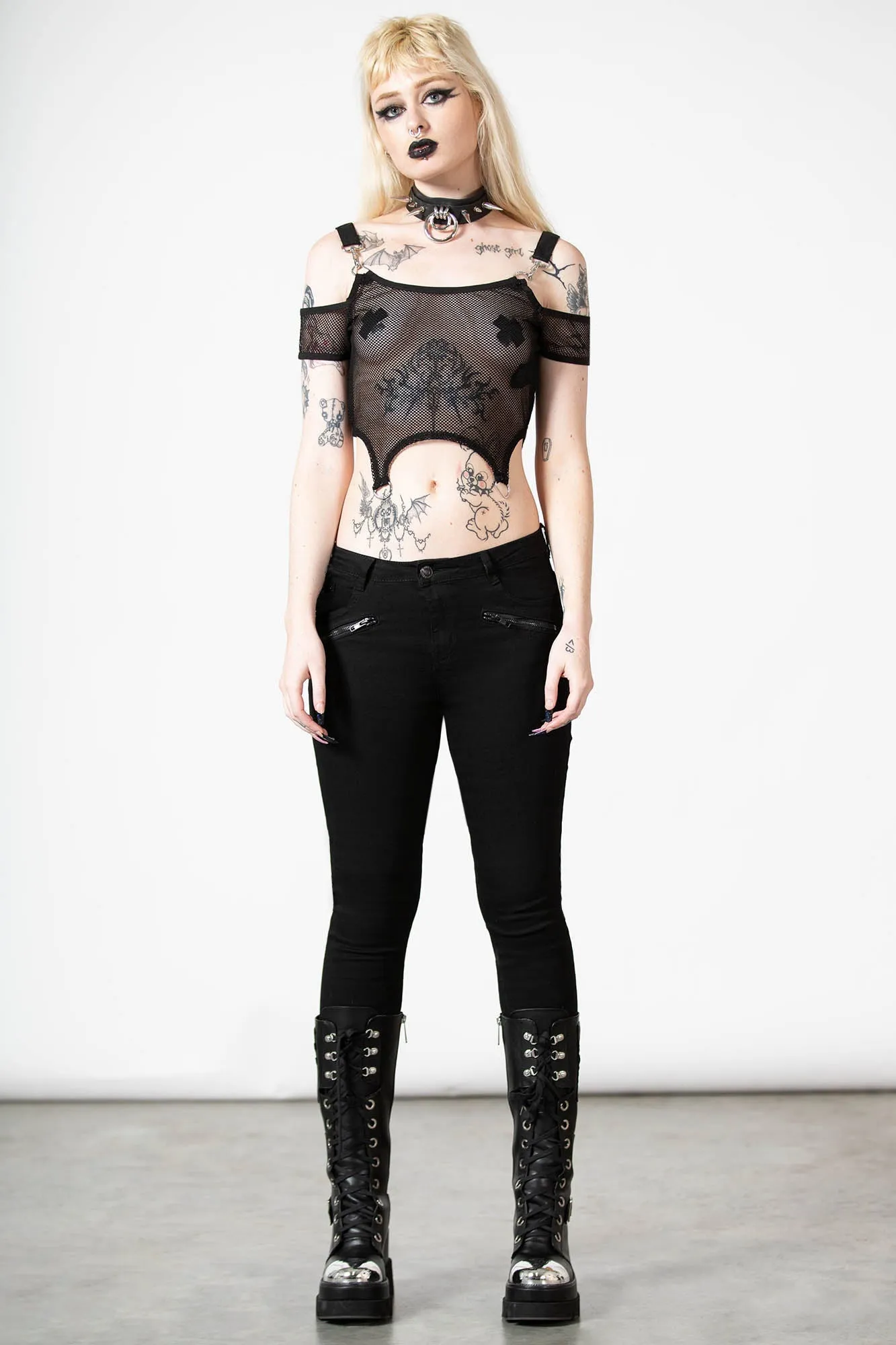 Hurricane Fishnet Crop Top sold by Killstar product image thumbnail 2