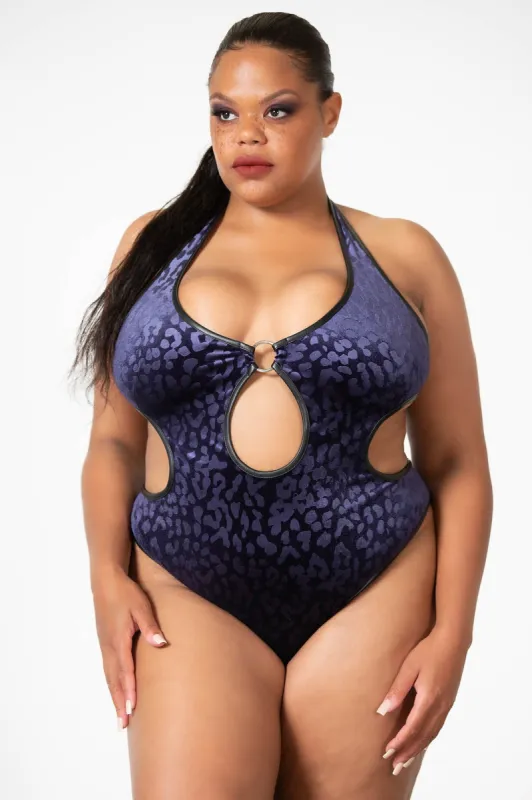 Barbarella Halter Bodysuit [PLUM] [PLUS] sold by Killstar