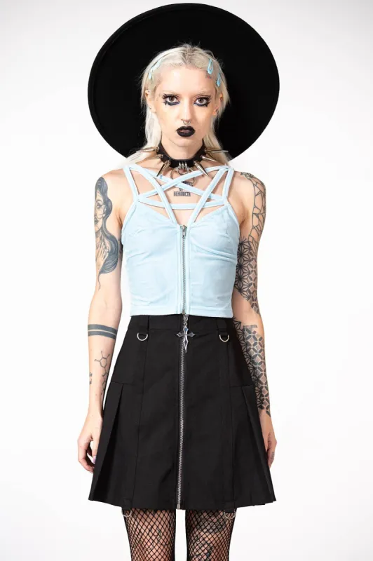 Lost In Sin Zip Top [PASTEL BLUE] made by Killstar
