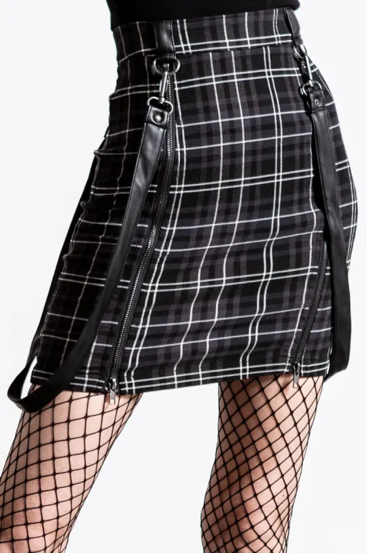 Daze Of Our Lives Mini Skirt [ASH TARTAN] sold by Killstar