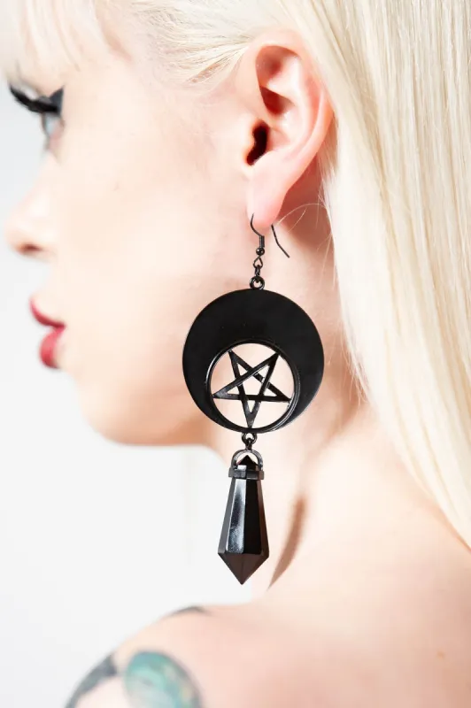 Crescent Charm Earrings - Resurrect sold by Killstar