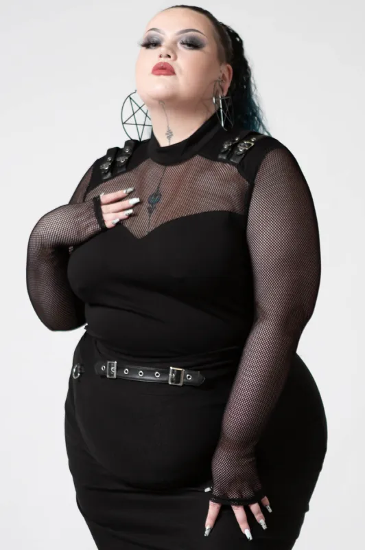 Arch Enemies Fishnet Top [PLUS] sold by Killstar