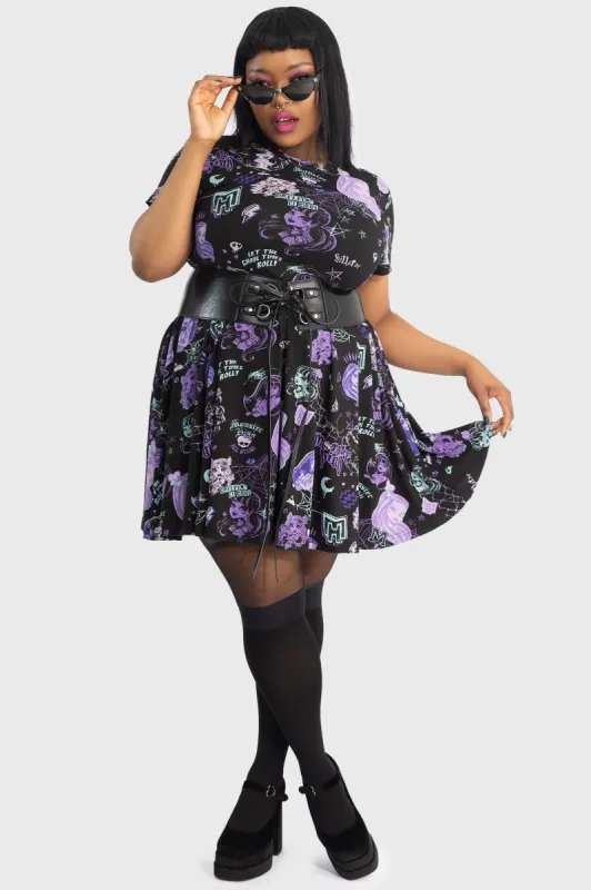 Ghoul Reunion Aop Mini Dress [PLUS] sold by Killstar